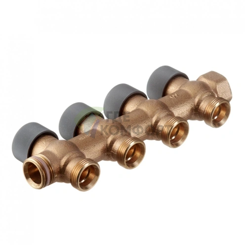 Коллектор Oventrop (4200554) 3/4 ВР(г) х 4 выхода 3/4 НР(ш) ЕК х 3/4 НР(ш) регулируeмый - фото 3