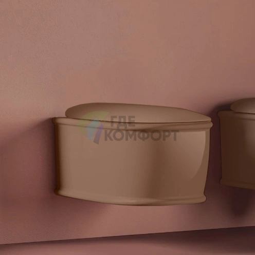 Унитаз подвесной безободковый Artceram ATELIER с крепежом, 52х37 см, цвет Marrone Tortora (ATV001 40 00) - фото 1