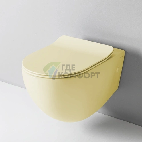 Унитаз подвесной Artceram FILE 2.0 безободковый 36x52 см, цвет жёлтый цинк (giallo zinco), комплект с креплениями (FLV004 12 00) - фото 1