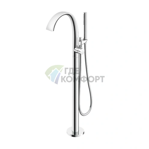 Смеситель для ванны TOTO NEOREST отдельностоящий с ручным душем (хром, требуется основание TBN01105R) (TBP01301R) - фото 1