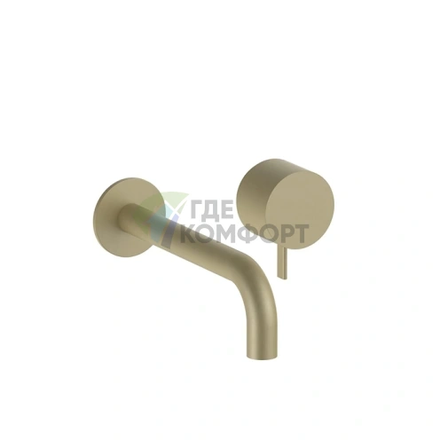 Смеситель для раковины Fantini AF/21 встраиваемый, 2 отв., цвет Matt British Gold PVD (27 P6 A613B) - фото 1