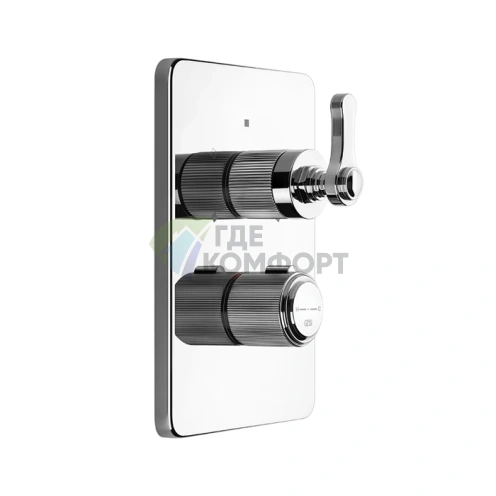 Термостатический смеситель GESSI VENTI20 с переключателем на 2 положения (хром) (65135#031) - фото 1