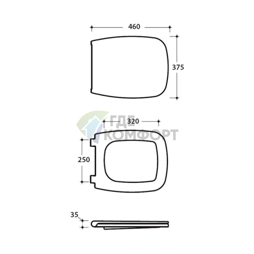 Сиденье для унитаза GLOBO Relais белое с золотым микролифтом (в комплекте с унитазом RES02.B28) (RE020OR) - фото 2