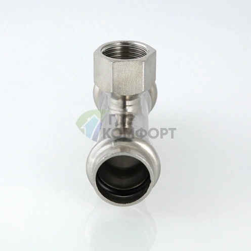 Пресс-тройник с внутренней резьбой 22 х 3/4 х 22 мм из нержавеющей стали VTi.932.I.220522 VALTEC (ВАЛТЕК) - фото 3