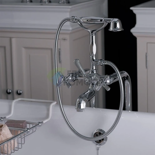 Смеситель для ванны с душем Nicolazzi Teide Four: настенный, 2 отверстия, излив 155 мм, хром (1901CR45) - фото 1