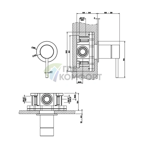 Встраиваемый однорычажный смеситель GESSI 316 Black XL для кухни (54019#299) - фото 2