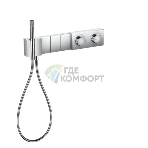 Термостатический смеситель для душа AX Edge 540/100 на 3 выхода с ручным душем, хром (46710000) - фото 1