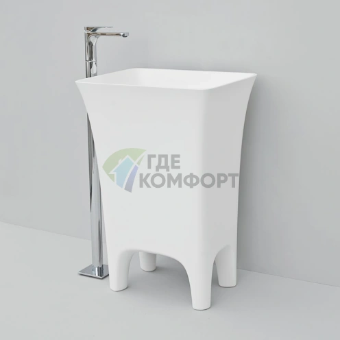 Раковина Artceram Cow напольная отдельностоящая 60х45х85см без отв под смесительитель со слив переливом цвет белый - фото 1