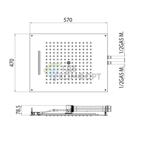 Верхний душ BOSSINI DREAM/2 с двумя режимами: дождь и водопад (H38926.030) - фото 2