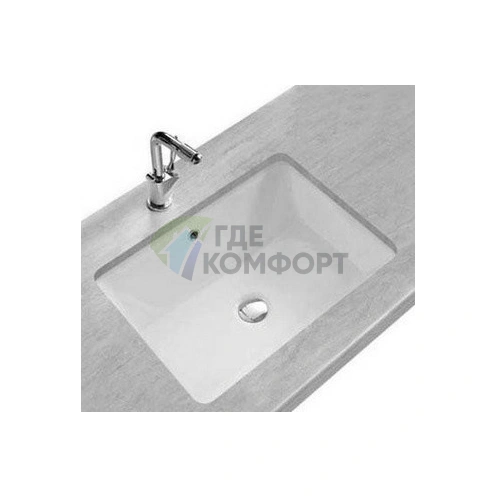 Встраиваемая раковина KERASAN Slim 500 мм, белая (022901) - фото 2