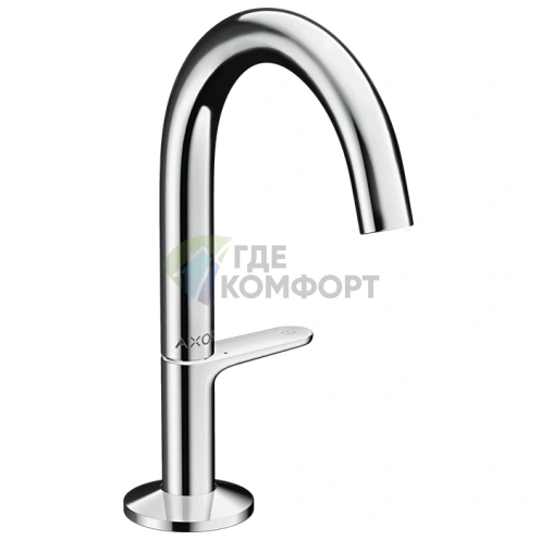 Смеситель для раковины AX One Select 140 с системой открывания push-open и сливом в комплекте, хром (48010000) - фото 1