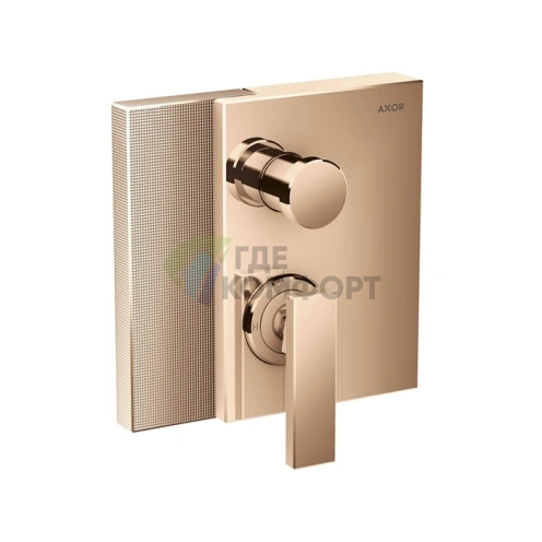 Встраиваемый смеситель для ванны AX Edge с защитой EN1717 и алмазной огранкой в полированном красном золоте (46451300) - фото 1