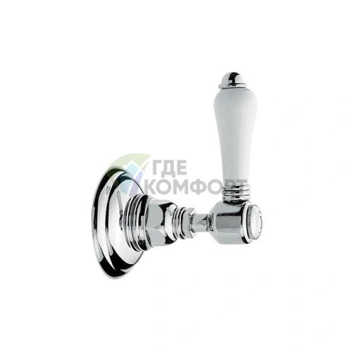 Запорный вентиль 3/4 Nicolazzi с ручкой (белый, хром) (4912CR78) фото 1