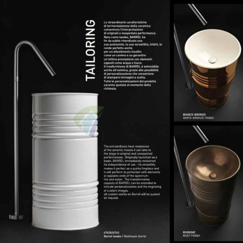 Напольный смеситель Kerasan с прогрессивным картриджем из сатинированной нерж. стали (756198 NEW) - фото 1