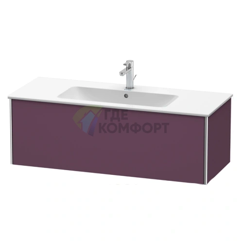 База под раковину Duravit XSquare 1210×478×400 мм с выдвижным ящиком, цвет тёмно-лиловый шелковисто-матовый (XS407409494) - фото 1