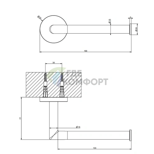 Настенный держатель для туалетной бумаги Gessi Tondo в цвете Copper PVD (63655#030) - фото 2