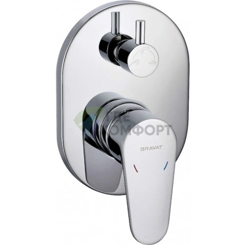 Встраиваемый смеситель Bravat Eler FB848238CP-3-RUS с тремя функциями управления - фото 1