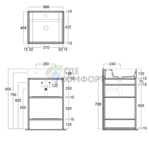 Напольная металлическая конструкция SIMAS AGILE AG51 с 2 полками, черный матовый - фото 2