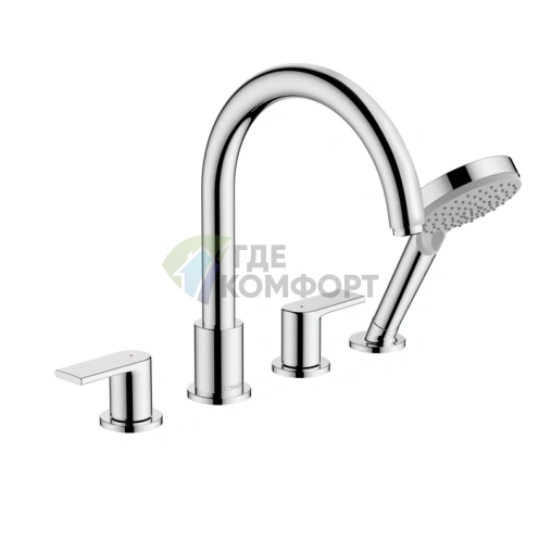 Смеситель для ванны Hansgrohe Vernis Shape с ручным душем, хром (71459000) - фото 1