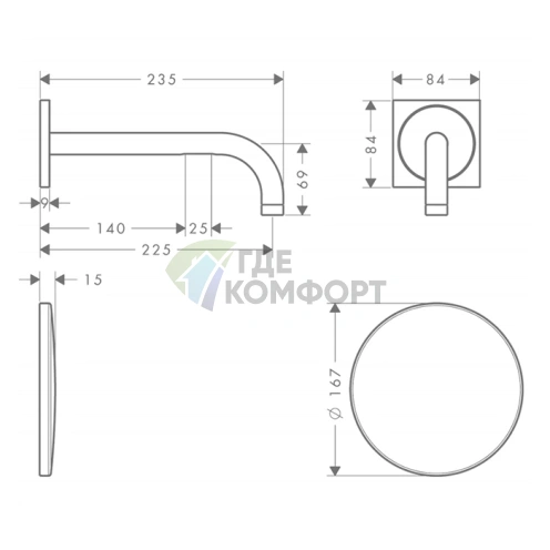 Бесконтактный смеситель AX Uno для раковины с сетевым блоком питания, хром (38120000) - фото 2