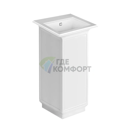 Напольная раковина Gessi Eleganza белая матовая с отверстием под смеситель, переливом, сифоном и донным клапаном - фото 1