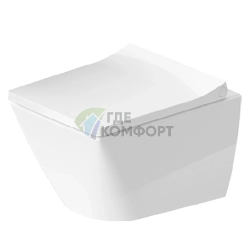 Унитаз подвесной Duravit Viu безободковый 370×480 мм белый с антибактериальным покрытием (2573092000) - фото 1