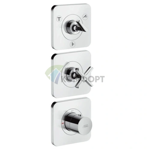 Термостат для душа AX Citterio E встраиваемый, 3 подключения, хром (36704000) - фото 1