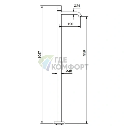 Напольный смеситель Fantini Nostromo для раковины, хром (50 02 E936B) - фото 2
