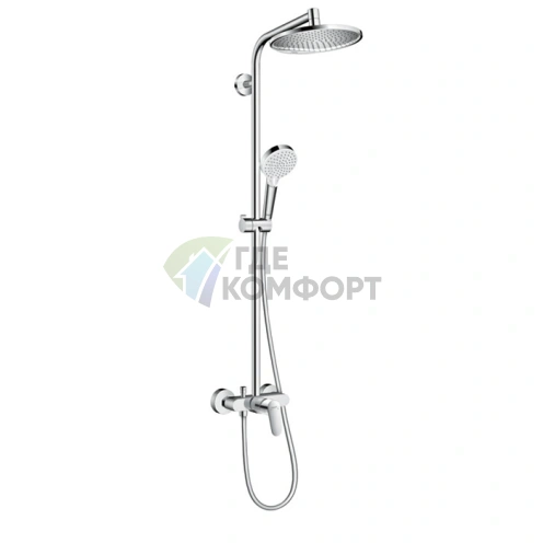 Комплект смесителя HG Crometta S 240 SHP с верхним и ручным душем — хром (27269000) - фото 1