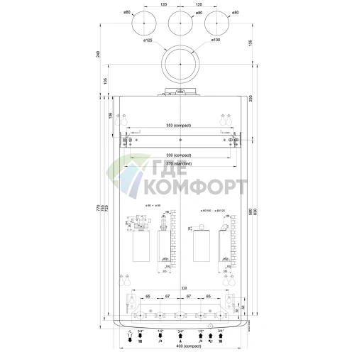 Газовый настенный двухконтурный котел Ariston Cares X 15 CF NG фото 5