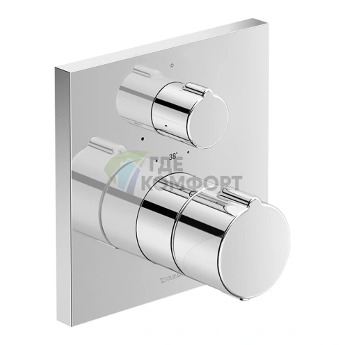 Термостатический смеситель для душа Duravit C.1 скрытого монтажа (квадрат, хром) (C14200015010) - фото 1
