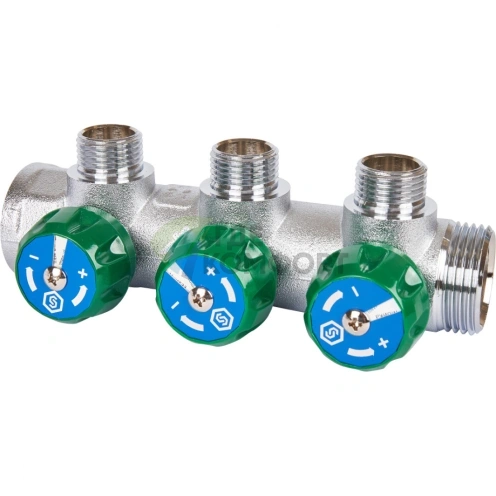 Коллектор регулирующий распределительный 1 с 3 отводами 1/2 STOUT - фото 5