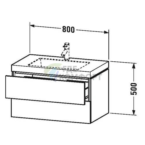Тумба с раковиной DURAVIT L-Cube 80 см цвет дуб кашемир (LC6927O1111) - фото 2