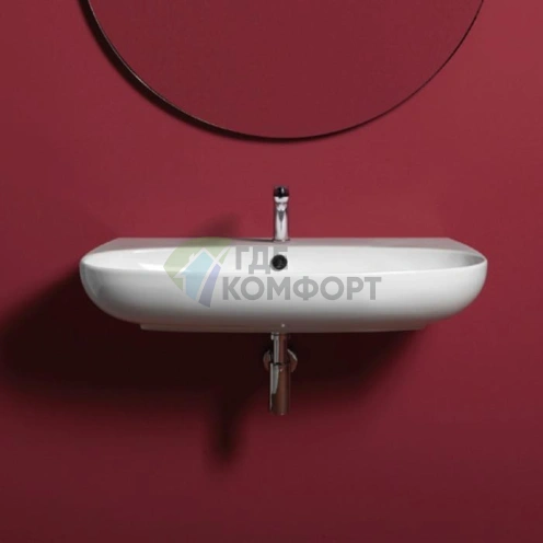 Раковина SIMAS Vignoni накладная-подвесная 80x50 см белая с отверстием под смеситель - фото 1