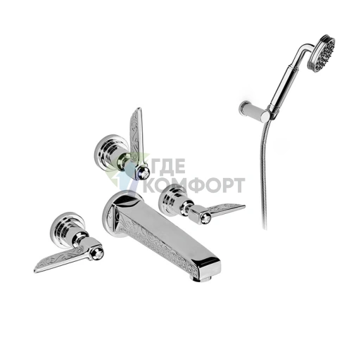 Встраиваемый смеситель для ванны Nicolazzi Liberty с настенным изливом, хром (1003CR16) - фото 1