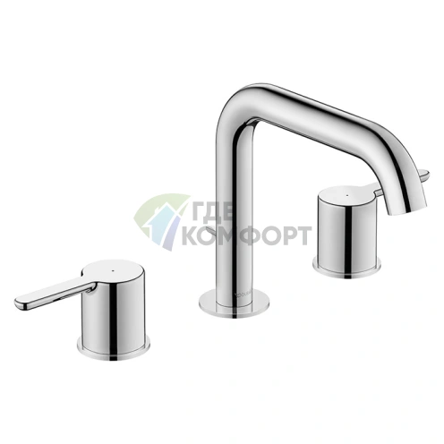 Смеситель для раковины Duravit C.1 на 3 отверстия, излив 160 мм, с донным клапаном, хром (C11060006010) - фото 1