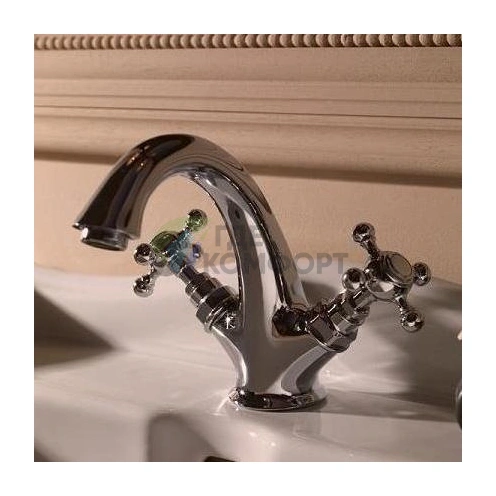 Kerasan Retro — Смеситель для раковины с гибкой подводкой, хром (738990) - фото 1