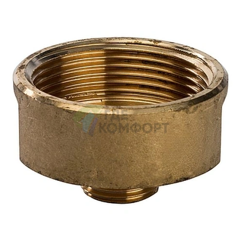 Переходник STOUT ВН 1 1/2 x 3/4 внутренняя/наружная резьба латунный - фото 1