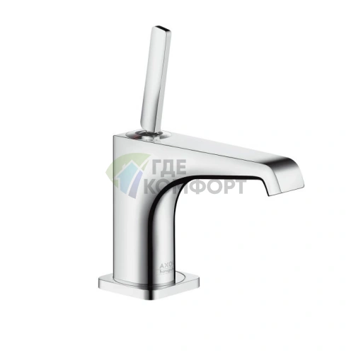 Смеситель для раковины AX Citterio E на 1 отверстие, излив 135 мм, с незапираемым донным клапаном, хром (36102000) - фото 1