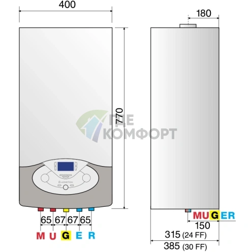 Газовый настенный двухконтурный котел Ariston Clas Premium EVO 24 фото 6
