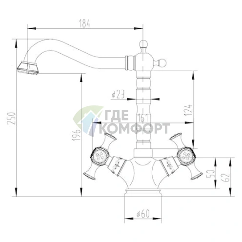 Смеситель Zorg Antic A 7003K-SL однорычажный для кухонной мойки - фото 3