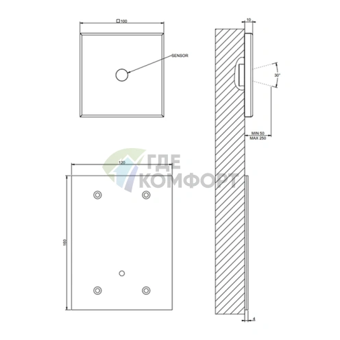 Электронный смеситель GESSI RILIEVO с дистанционным управлением и кран-фильтром, хром (59029#031) - фото 2