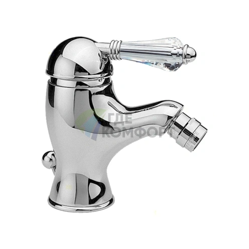 Смеситель для биде Nicolazzi Cristallo Liberty с донным клапаном, хром (3403CR33) - фото 1