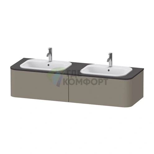 Тумба подвесная Duravit Happy D.2 Plus, 354x1600x550 мм, 2 ящика, цвет Stone Grey Satin Matt (HP4956B9292) - фото 1