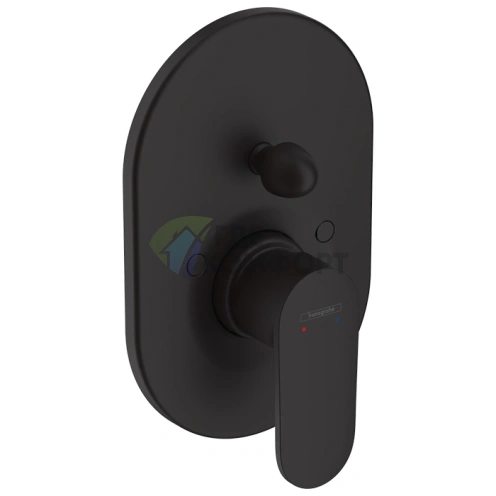 Встраиваемый смеситель для ванны Hansgrohe Vernis Blend с переключателем, матовый черный (71449670) - фото 1