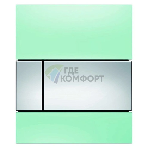 Кнопка смыва TECE Square Urinal 9242805: зелёное стекло с хромированным элементом - фото 1