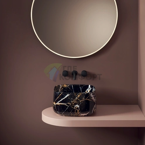 Раковина настольная Artceram Quadro 43x43 см Portoro Gold (COL006 48 00) - фото 1