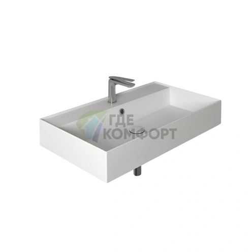 Раковина подвесная SIMAS AGILE 81x46 см белая с переливом без отверстия для смесителя - фото 1