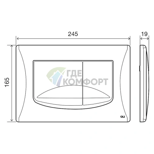 Кнопка смыва OLI River Dual 638506 в матовом хроме фото 2