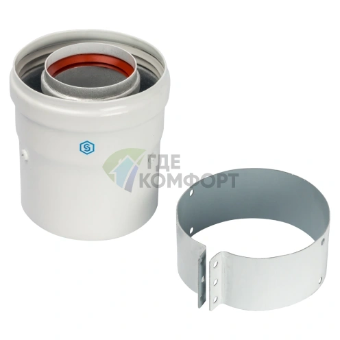 Адаптер для котла Stout DN60/100 вертикальный коаксиальный SCA-6010-230100 - фото 1